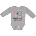 thumbnail image 3 of Inktastic Mimi and Pappy Love Me Elephant Boys or Girls Long Sleeve Baby Bodysuit, 3 of 5