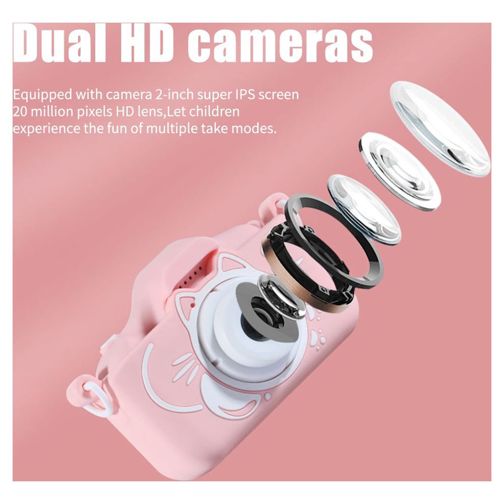 Nikicoss Kids Selfie Digital Camera, 20MP, Pink photo 5
