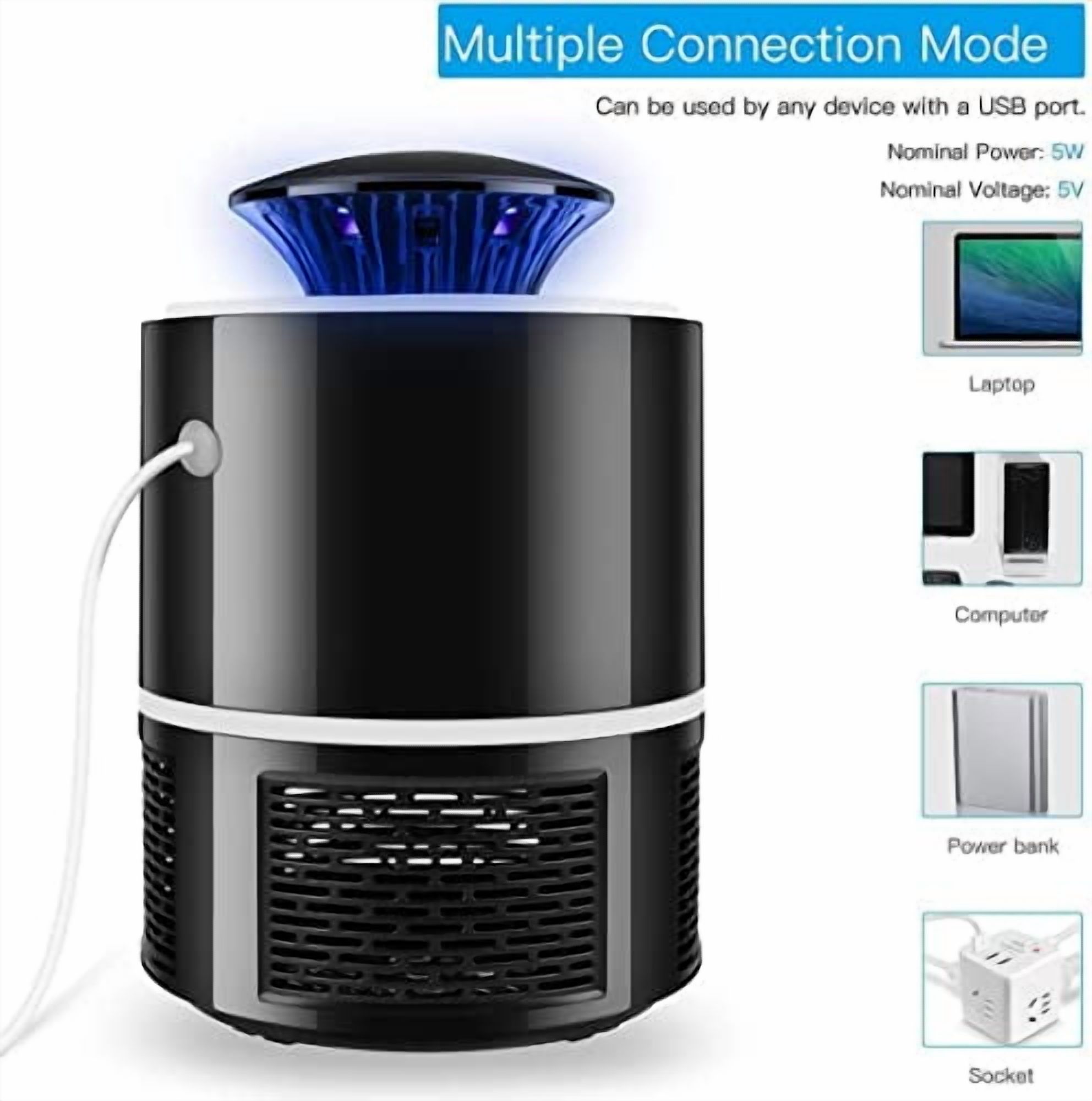 Fruit Fly Trap, Electric Mosquito & Fly Zappers/Killer - Insect Attractant Trap Powerful Little Gnats, Hangable Mosquito Lamp for Home, Indoor, Outdoor, Patio (Black)