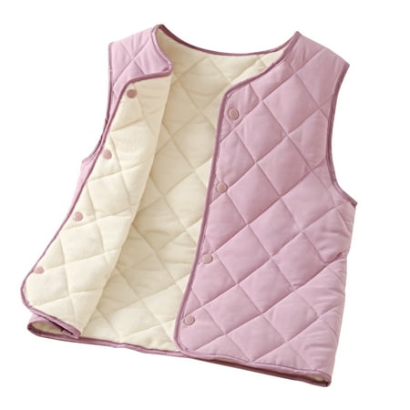 

Puffer Vest for Baby Boy Girls Lightweight Button Down Winter Warm Jackets Outwear Kids Fall Sleeveless Coats for Gifts Purple 2 Years