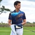 thumbnail image 3 of Balery Moonlit Blue Wolf Camisa Polo de Hombre con Estampado, de Manga Corta y Tejido Medio, Camisa Tipo Golf Polo-4X-Large, 3 of 6