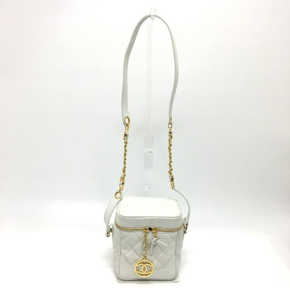 Pre-Owned Chanel CC Mark Vanity Shoulder Bag White GoldHardware (Good)