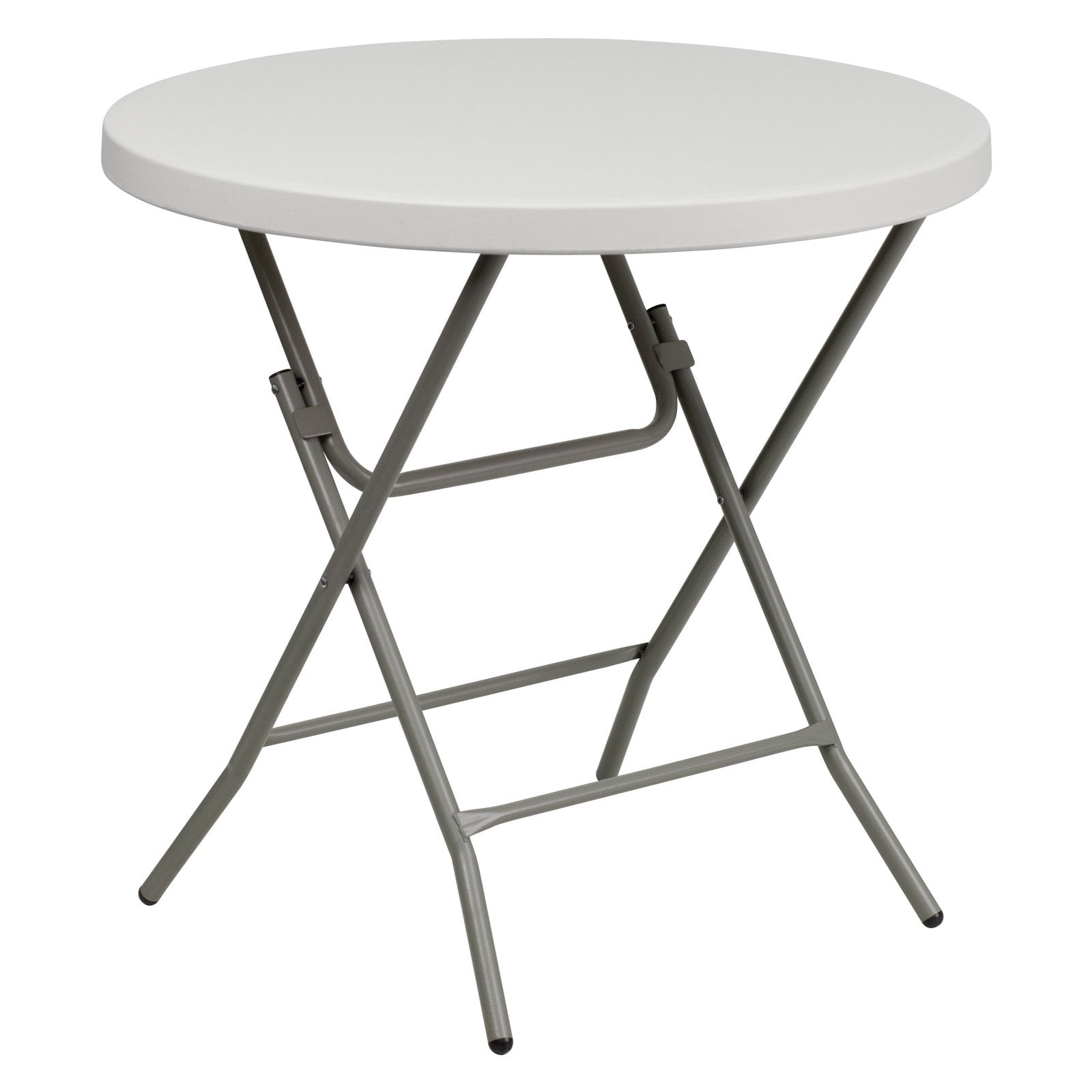 Flash Furniture 32'' Round Granite White Plastic Folding Table by Flash Furniture