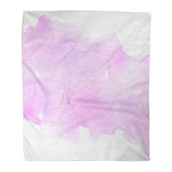 JSDART Throw Blanket Warm Cozy Print Flannel Pink Watercolor Wet Brush Paint Splash on Abstract Aquarelle Warm Color Blank Comfortable Soft for Bed Sofa and Couch 50x60 Inches