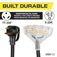 thumbnail image 3 of Iron Forge Cable RV Cord, Generator and RV Electrical Adapter Power Cord, TT-30P Male Plug to 4 5-20R Female, 1.5 Ft Plug Adapter - 10/3 STW Yellow, 3 of 7