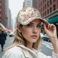 thumbnail image 7 of Botanical Flower Dad Hat – Modern Rustic Baseball Cap Featuring Colorful Blossom and Garden Floral Print, Adjustable Washable Cap, 7 of 7