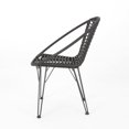 thumbnail image 5 of Noble House Highland Outdoor Wicker Dining Chair in Gray and Black (Set of 2), 5 of 10