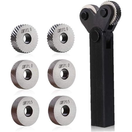 

Egebert 7pcs Knurling Tool 0.5/1/2mm Diagonal Dual Wheel Linear Knurl Set Steel Lathe Cutter Wheel Knurling Tool Set Hardware Tools