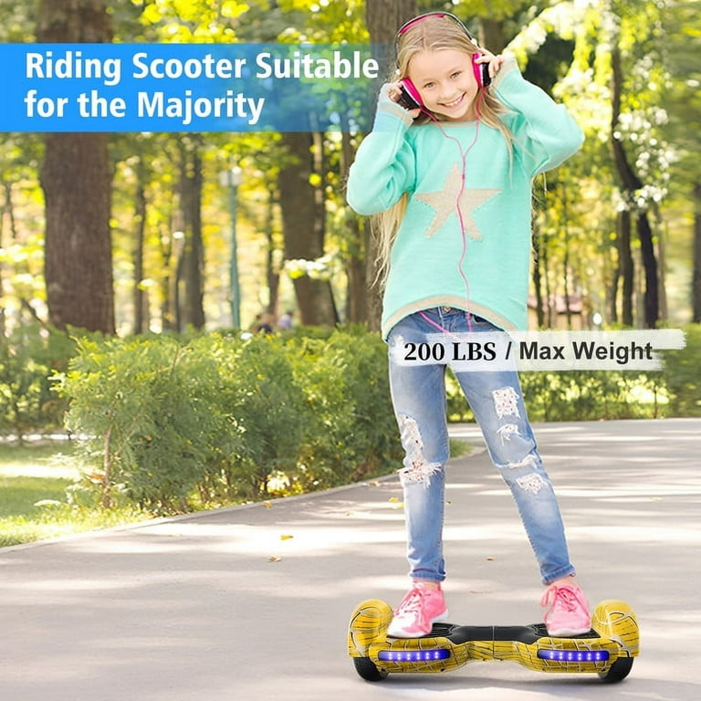 LIEAGLE Hoverboard with LED Lights 6.5 Self Balancing Wheel Scooter for Kids Adults Spider Yellow Walmart