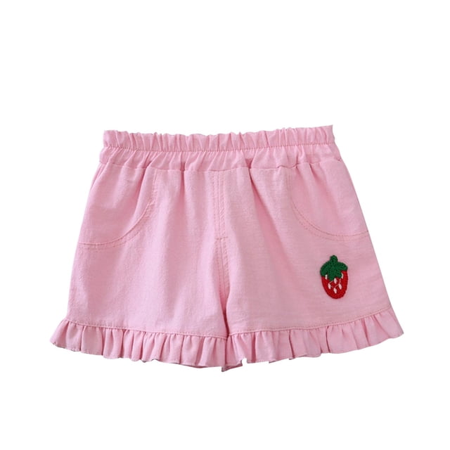 Rbaofujie Baby Little Girls Solid Ruffles Cotton Shorts Pants (0-6 Years)