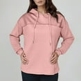 thumbnail image 2 of XIAONU Womens Hoodies Waffle Stitch Solid Color Sweatshirt Pleasure Long-Sleeve Drawstring Hooded Pullover Sweatshirt, 2 of 6