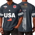 thumbnail image 2 of Youpwaven 250th Anniversary USA Merchandise Men's V-Neck Sport Jersey, Patriotic 250 Year American Anniversary Flag Tee, Casual Athletic Short Sleeve, 2 of 6