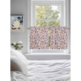 thumbnail image 3 of Watercolor Floral 2 Panel Kitchen Curtains for Small Windows, Spring Flowers Plants Modern Rustic Bathroom Tier Curtain, Short Window Treatment for Bedroom/Living Room 55"x36", 3 of 6