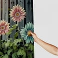 thumbnail image 3 of Orinice Ambesonne teal shower curtain, modern urban jungle bohemian concept dancing daisy with curved leaf hug, fabric bathroom décor set with hooks, sea green pale mustard 60x72, 3 of 7