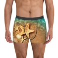 thumbnail image 1 of Balery Starfish And Seashell 1 Calzoncillos bóxer para hombre, ropa interior de algodón suave y transpirable con cinturilla de nailon-Medium, 1 of 5