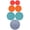 Red, Orange, Turquoise, Cerulean Blue, variant on Pyrex 7-Piece Set of (2) 7202-PC 1-Cup White Mint, (2) 7200-PC 2-Cup Butter Yellow, (2) 7201-PC 4-Cup Tranquil Green, (1) 7402-PC 6/7-Cup Green Round BPA-free Plastic Replacement Lids