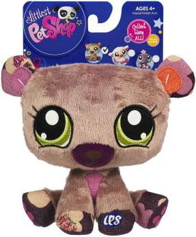Littlest Pet Shop LPS Animals Brown Teddy Bear Lime Eyes Cute Toy 