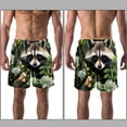 thumbnail image 3 of luoweisi Men's Beach Shorts Quick Dry Swim Trunks with Mesh Lining Raccoon XL, 3 of 5