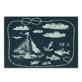 thumbnail image 1 of Navy Blue Cutting Board, Sea Themed Hand Print Grunge Elements Marine Underwater Yacht Cruise Pattern, Decorative Tempered Glass Cutting and Serving Board, Small Size, Navy White, by Ambesonne, 1 of 1
