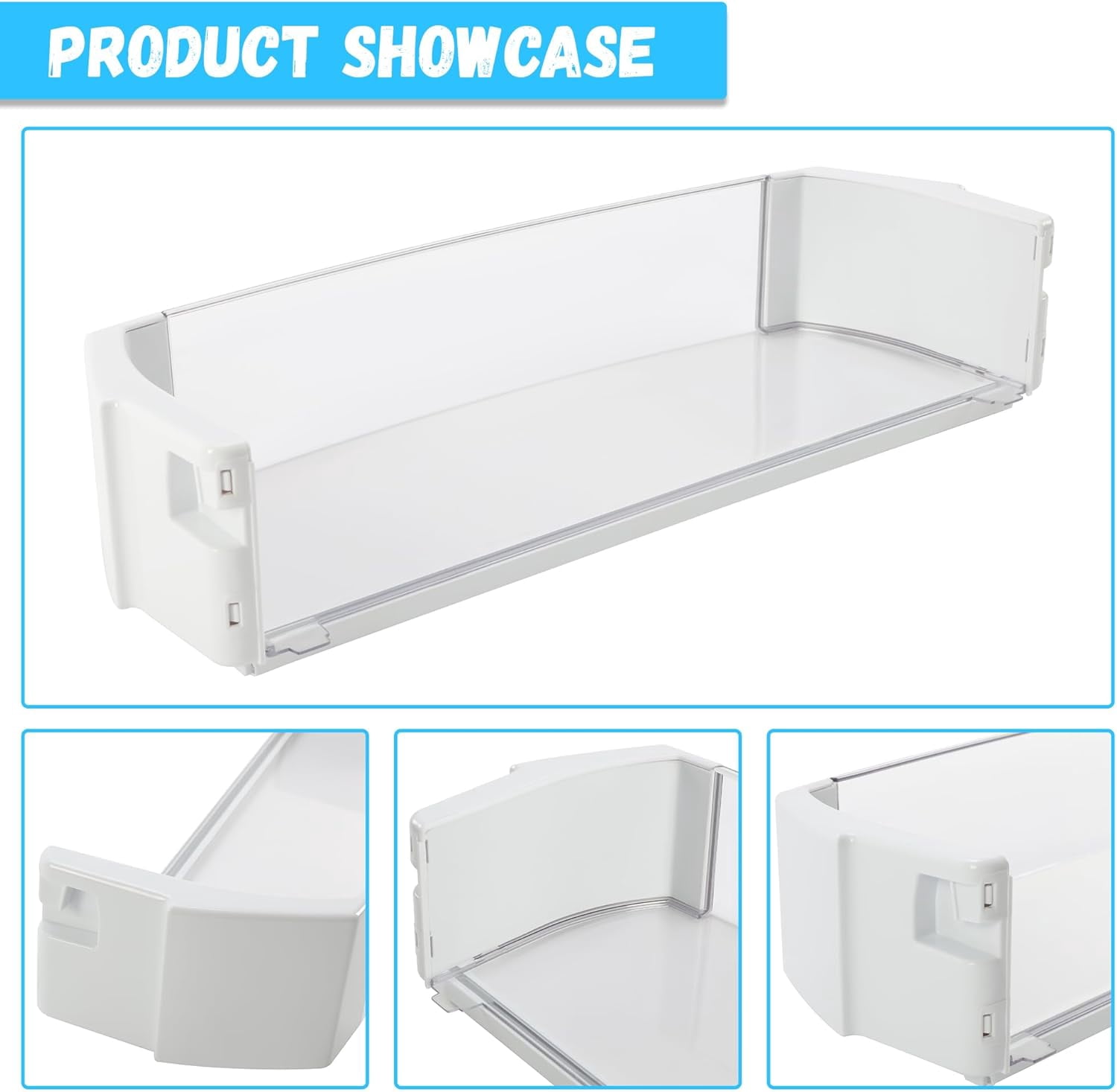 Kojem WR71X10409 AP3185150 Door Shelf Bin Rack for GE Refrigerator Gallon Bin Clear ＆ White