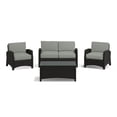 thumbnail image 4 of Alvory 4-PC Outdoor Patio PE Rattan Seating Set in Grey with Rectangular Coffee Table, 4 of 4
