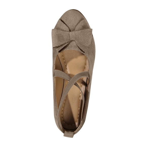 hopeusnice Clearance Women's Ballerina Flats Bowknot Elastic Ankle Strap Flat Shoes Slip On Ballerina Shoes for Wedding Party Dressy Flats Khaki 41