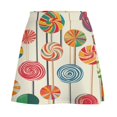 thumbnail image 6 of Sweets And Rainbow Lollipops Pattern Women's High Waist Skirt Stretchy Casual Mini Skirt, 6 of 8