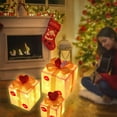 thumbnail image 3 of christmas decorations A set of Christmas light box remote controls, 3 LED gift boxes for outdoor high-rack Christmas gift box decoration, indoor and outdoor patio decoration, 3 of 5