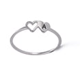 thumbnail image 4 of HIPEE Fashion Stainless Steel A-Z 26 Letters Rings Double Heart Hollow Women Ring For Women Charm Wedding Finger Jewelry Gift, 4 of 5