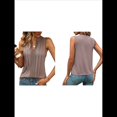 thumbnail image 3 of Camisas Sin Mangas para Mujer, Moda 2025, Camisetas Básicas Sin Mangas, Blusas Plisadas y Elegantes, Conjuntos de Verano. Camello L, 3 of 7