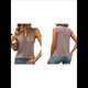 thumbnail image 3 of Camisas Sin Mangas para Mujer, Moda 2025, Camisetas Básicas Sin Mangas, Blusas Plisadas y Elegantes, Conjuntos de Verano. Camello S, 3 of 7