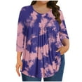 thumbnail image 2 of OSFVNOXV Plus Size Tops for Women,Loose Fit Tie Dyed Peplum Tops for Women,Oversized Graphic T-Shirts Loose Fit Flowy Lounge Blouse,Sizes L-5XL, 2 of 6