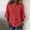 Red, variant on Oversized Tshirts for Women Casual Cotton Linen Blouse V Neck 3/4 Sleeve Button Decor Loose Fit Black Summer Tops for Women