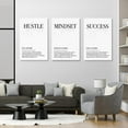 thumbnail image 5 of Hustle Mindset Success Wall Art Set of 3 Framed Canvas Black and White Motiviational Wall Art Home Office Wall Decor Inspirational Positive Quotes Posters Success Entrepreneur Gifts 12"x16", 5 of 6