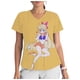 thumbnail image 4 of Blusa de salón de belleza con cuello en V y estampado de Sailor Moon para mujer, ropa de trabajo, de manga corta, 4 of 5