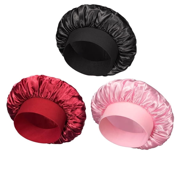 3 PCS Silk Bonnet for Sleeping Black Women Sleep Cap Satin Hair Cap for Curly Hair for Men Night Head Cover/Wrap Scarf Protect Braids