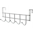 thumbnail image 1 of Over The Door Hook Rack With Smooth Surface, Fashionable Design For Regular Clothes, Multi-purpose Hooks With Space Saver Organizer Ideal For Coats Hats Purses, Solid Stainless Steel Construction, 1 of 7