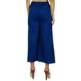 thumbnail image 4 of Bimba Womens Cotton Palazzo Pants Back Elastic Waist Full-Length Pajamas Blue, 4 of 5