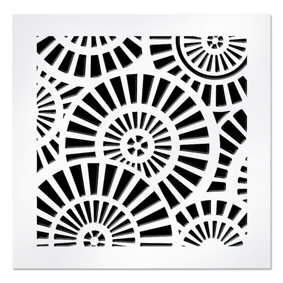SABA Home Decor Air Vent Cover Grille - Acrylic Plexiglass 6 x 6 Duct Opening (8 x 8 Overall) White Finish Decorative Register Covers for Walls and Ceilings, Waterwheel