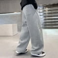 thumbnail image 6 of SONXAHE Boys Solid Color Wide Leg Pants Elastic Waist Casual Loose Fit Kids Trousers,Grey, 6 of 8