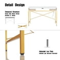 thumbnail image 4 of JJS 48' Writing Desk with Power Outlet, Home Office Contemporary Large Computer Desk Laptop Workstation with Drawer USB Ports Charging Station, White/Golden, 4 of 7