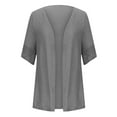 thumbnail image 6 of felwors Cardigans for Women Plus Size Casual Short Sleeve Open Front Dressy Gauze Cover Up Work Office Wear Grey, S, 6 of 6