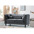 thumbnail image 2 of Uspridefurniture Aathish 65'' Velvet Rolled Arms Nailhead Loveseat -Gray, 2 of 5