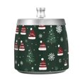 thumbnail image 7 of Yayeee Ashtray with Lid for Cigarette Smokeless Stainless Steel Home Ash Holder, Green Christmas Hats, 7 of 7