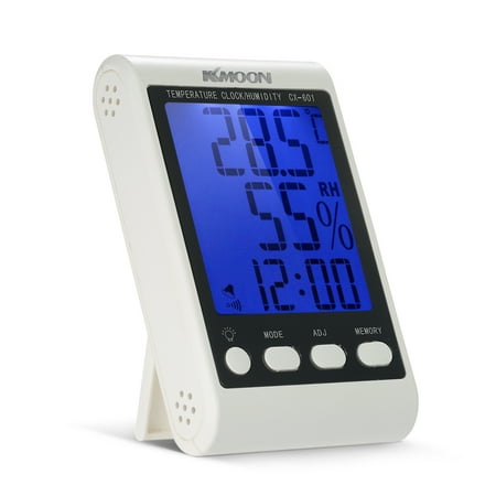 Metro Clock KKmoon LCD ℃ / ℉ Digital Thermometer Hygrometer Temperature Humidity Meter Alarm Clock with Blue Backlight ()