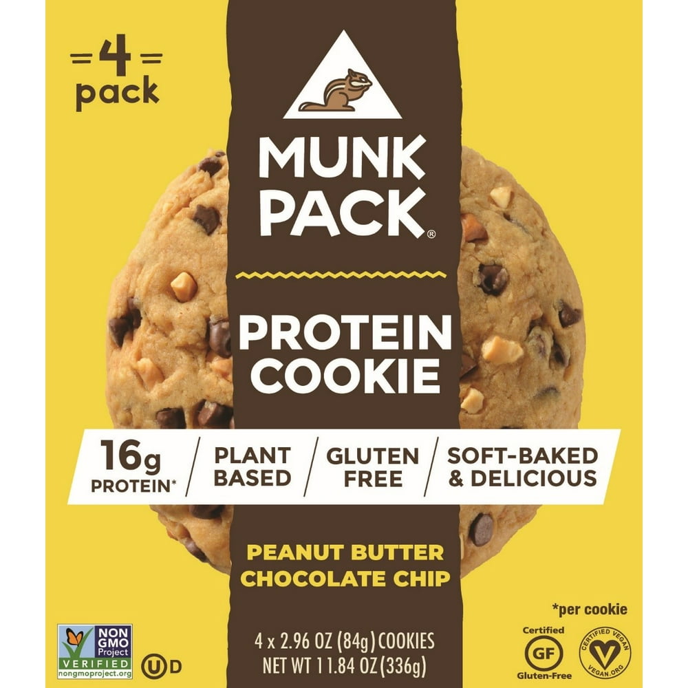 Munk Pack Protein Cookie Peanut Butter Chocolate Chip 4 Ct Walmart