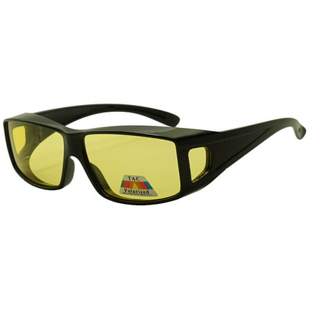 Night Driving Polarized Full View Fit Over Sunglasses to Wear Over Prescription