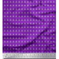 thumbnail image 1 of Soimoi Purple polyester Crepe Fabric Tree Christmas Print Fabric by Yard 52 Inch Wide, 1 of 3