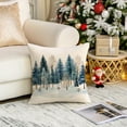 thumbnail image 3 of Christmas Winter Pillow Covers 18x18 Inch Set of 2 Red and Black Xmas Trees Decorative Throw Pillow Cover Watercolor Nature Forest Decoration Holiday Farmhouse Pillow Case for Home Sofa Decor White, 3 of 6