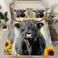 thumbnail image 2 of Castle Fairy Highland Cow Twin Sheet Sets 3pcs for Female Men Women,Vintage Chic Floral Sunflowers Twin Fitted Sheet Microfiber,Retro Farmhouse Breathable Flat Sheet,Luxury Bedroom Decor, 2 of 7